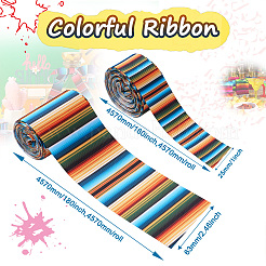 2 rollo 2 estilos de cinta de grosgrain de poliéster impresa con patrón de rayas&nbsp;OCOR-TA0001-37C