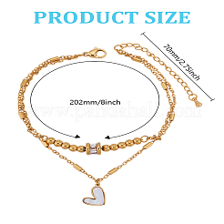 1 шт. браслеты на ногу в форме сердца из нержавеющей стали 201&nbsp;AJEW-LP0007-18