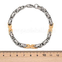201 браслет-цепочка византийского образца из нержавеющей стали для женщин BJEW-B143-13GP