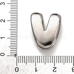 真鍮ビーズ  長持ちメッキ  ラックめっき  鉛フリー＆カドミウムフリー  プラチナ  V字  21x16.5x7mm  穴：18x4mm&nbsp;KK-B167-27P-02V