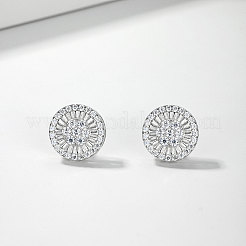 Boucles d'oreilles puces en argent sterling pavé de moissanite pour femme&nbsp;MB9290