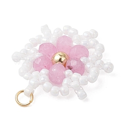 Подвески в виде граненых цветов из натурального малазийского нефрита&nbsp;PALLOY-MZ01199