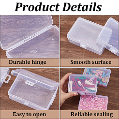 透明プラスチック収納ボックス12個  ヒンジ付き蓋付き長方形ビーズ容器  透明  11x7.5x3.1cm  内径：9.5x7のCM&nbsp;CON-CN0001-43