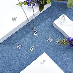 304ステンレススチールアルファベット文字チャーム  a～zの文字  74x72x17mm  312個/箱&nbsp;STAS-UN0003-58P