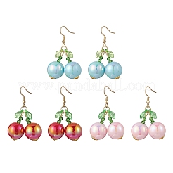 Серьги-подвески из акрилового стекла с вишней&nbsp;EJEW-MZ00510
