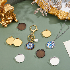 18 pz. 3 colori incastonati in cabochon per ciondolo in ottone&nbsp;KK-PH0015-26