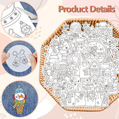 4 feuille de motifs de broderie bâton et point de 11.6x8.2 pouces&nbsp;DIY-WH0455-237
