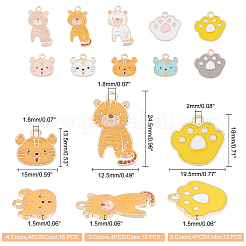 40шт 10 стиля светлые позолоченные подвески из сплава с эмалью&nbsp;ENAM-FH0001-24
