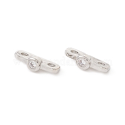 Crémaillère placage laiton pavé clair zircone cubique connecteur breloques&nbsp;LS-KK-G433-04P