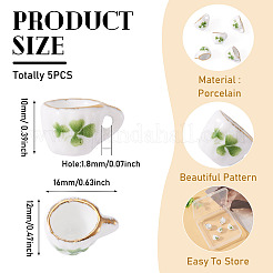 5 Stück handgefertigte Mini-Teetasse aus Porzellan&nbsp;DJEW-TA0001-32