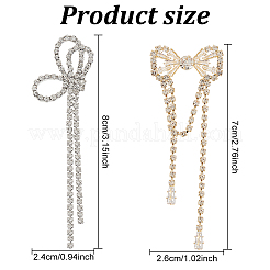 2 Paar Ohrstecker mit 2 Stilen und Kristall-Strass-Schleife.&nbsp;EJEW-AN0002-31