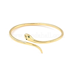 Браслет-манжета в виде змеи с зеленым кубическим цирконием&nbsp;BJEW-I298-15G