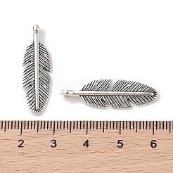 Tibetischen Stil Legierungs feder Anhänger&nbsp;TIBEP-1360-AS-LF