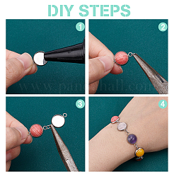 Набор для самостоятельного изготовления кулона из плоского круглого камня DIY-CA0003-52