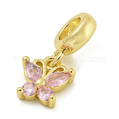 Стойка покрытие латунь pave чертополох кубический цирконий бабочка европейские подвески KK-Z067-46G