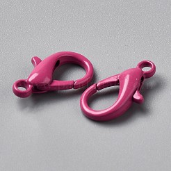 焼き付け塗装、亜鉛合金製ロブスタークラスプ  赤ミディアム紫  16x9x4mm  穴：1.8mm&nbsp;FIND-WH0016-53G