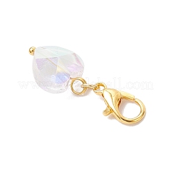 Стеклянные подвесные украшения в форме сердца HJEW-JM03770-02