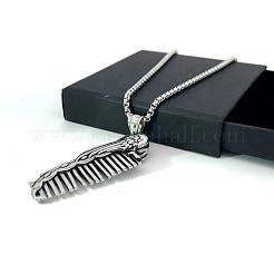 Винтажные ожерелья с гребнем феникса в китайском стиле из нержавеющей стали для мужчин QP4033