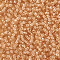 TOHOラウンドシードビーズ  日本製シードビーズ  （955)つの内側のカラークリスタル/ピーチの裏地  8/0  3mm  穴：1mm  約10000個/ポンド&nbsp;SEED-TR08-0955