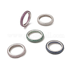 Латунные микро проложить пальцев кольца кубического циркония RJEW-P166-10P