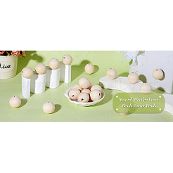 Круглые незаконченные деревянные бусы WOOD-TA0001-07-LF