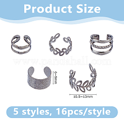 16 сумка из сплава c-образные серьги-манжеты для унисекс&nbsp;EJEW-DC0001-49B