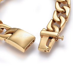 Ионное покрытие (ip) 304 нержавеющая сталь панцирные цепи браслеты&nbsp;BJEW-E346-13B-G