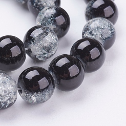 Chapelets de perles en verre craquelé peints à la bombe&nbsp;CCG-Q002-10mm-11