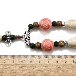 Этнический стиль сплав и фарфор керамические бусины подвеска кисточка и ожерелья&nbsp;LS-NJEW-D308-03A