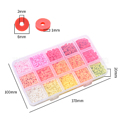 2250шт 15 цвета бусины из полимерной глины ручной работы CLAY-YW0001-25B