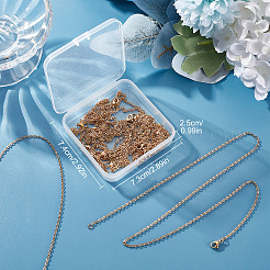 12 шт. ожерелья из нержавеющей стали 304 и 201 толщиной 2 мм для мужчин и женщин NJEW-BBC0001-01