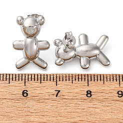 Серьги-гвоздики из латуни в форме медведя&nbsp;EJEW-D322-04P