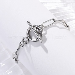 Браслеты-скрепки из нержавеющей стали 304&nbsp;X-BJEW-JB04967