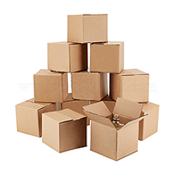 Квадратные подарочные коробки для хранения серег и ожерелья из крафт-бумаги CON-WH0095-91