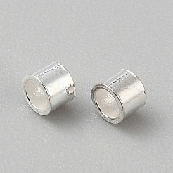 925純銀製のチューブビーズ  コラム  銀  2x2.5mm  穴：1.6mm&nbsp;LS-STER-WH0061-28D