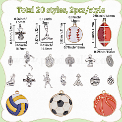40 pendentif de style tibétain sportif en alliage et émail&nbsp;FIND-BM0001-58