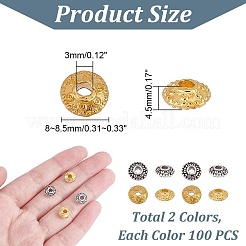 200 шт. 2 цвета бусины из сплава в тибетском стиле FIND-AR0004-83