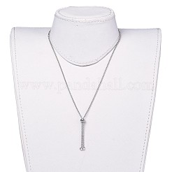 Fabrication de colliers lariat à chaîne rolo en acier inoxydable 304 résistant au ternissement&nbsp;AJEW-JB00491