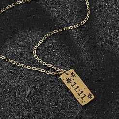 Collares colgantes de acero inoxidable 304 con número 11:11&nbsp;NJEW-NH0002-01G-03