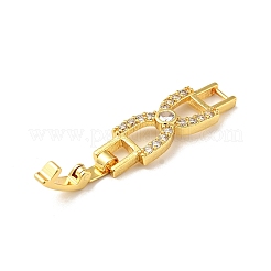 Bowknot rack placage en laiton clair zircone cubique fermoirs de bracelet de montre&nbsp;ZIRC-H125-20G