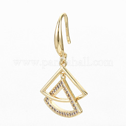 Серьги с подвесками из латуни с прозрачным фианитом и прозрачным фианитом KK-R117-015-NF