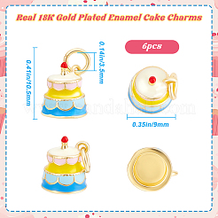 6 шт. подвески из настоящей латуни с эмалью&nbsp;KK-BBC0015-31