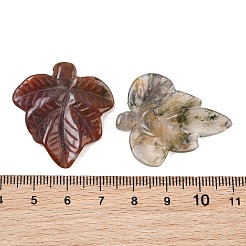 天然インディアンアゲート彫刻ペンダント  葉のチャーム  28~39x22~35x4~5mm  穴：0.8~1mm&nbsp;GG-CBA3D9B-06C