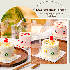 Faltbare transparente Kunststoff-Einzelkuchen-Geschenkverpackungsbox&nbsp;CON-WH0084-42A