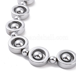 Колье из бисера из синтетического гематита и латуни с магнитными застежками NJEW-G047-01