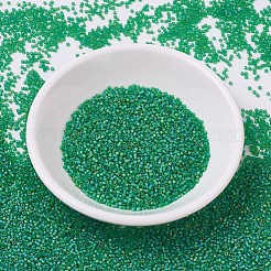 MIYUKIデリカビーズ  シリンダー  日本製シードビーズ  11/0  （db0858)つや消し透明緑色ab  1.3x1.6mm  穴：0.8mm  約2000PCS /ボトル  10 G /ボトル&nbsp;SEED-JP0008-DB0858