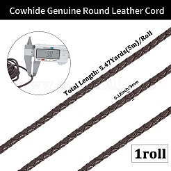 Круглый плетеный шнур из коровьей кожи с буквами длиной 5 м WL-GF0001-34A-04