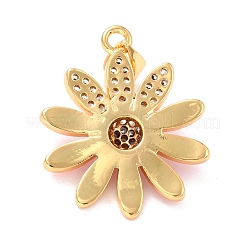 Настоящие 18к позолоченные латунные подвески с микропаве и кубическим цирконием ZIRC-L100-087G-04