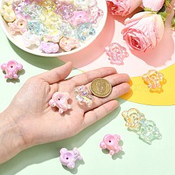 60шт 2 стиля УФ-покрытие непрозрачные акриловые бусины&nbsp;MACR-CJ0002-36