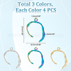12 шт. подвески из нержавеющей стали 304 двух цветов&nbsp;STAS-UN0046-31